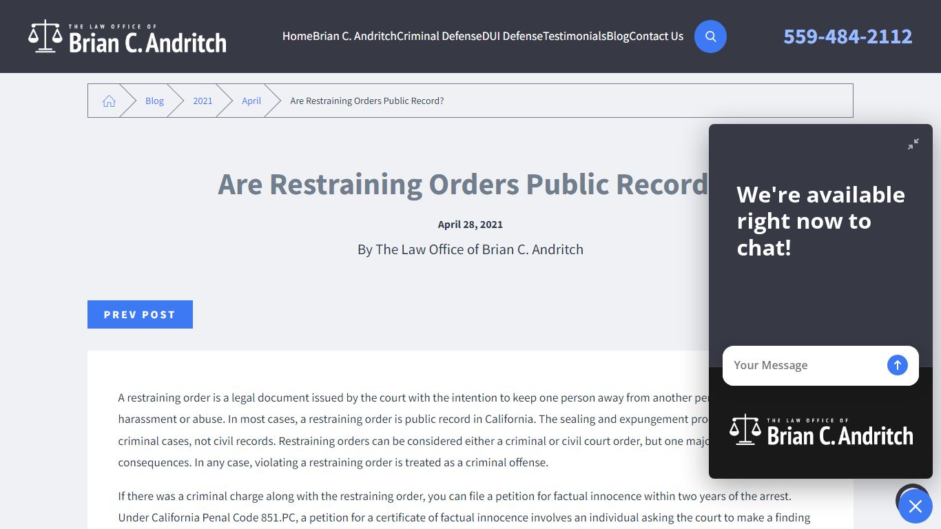 Are Restraining Orders Public Record? - The Law Office of Brian C. Andritch